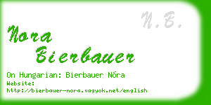 nora bierbauer business card
